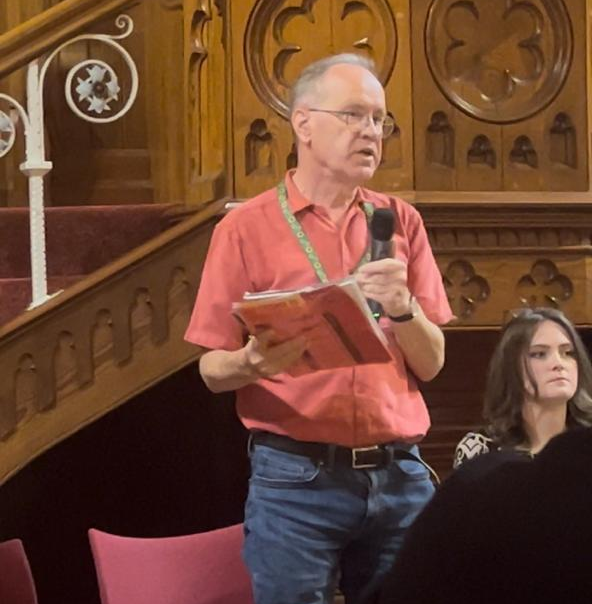 David Maples talking at the disability hustings